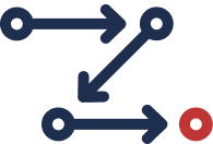 Icon of a flow of connections.